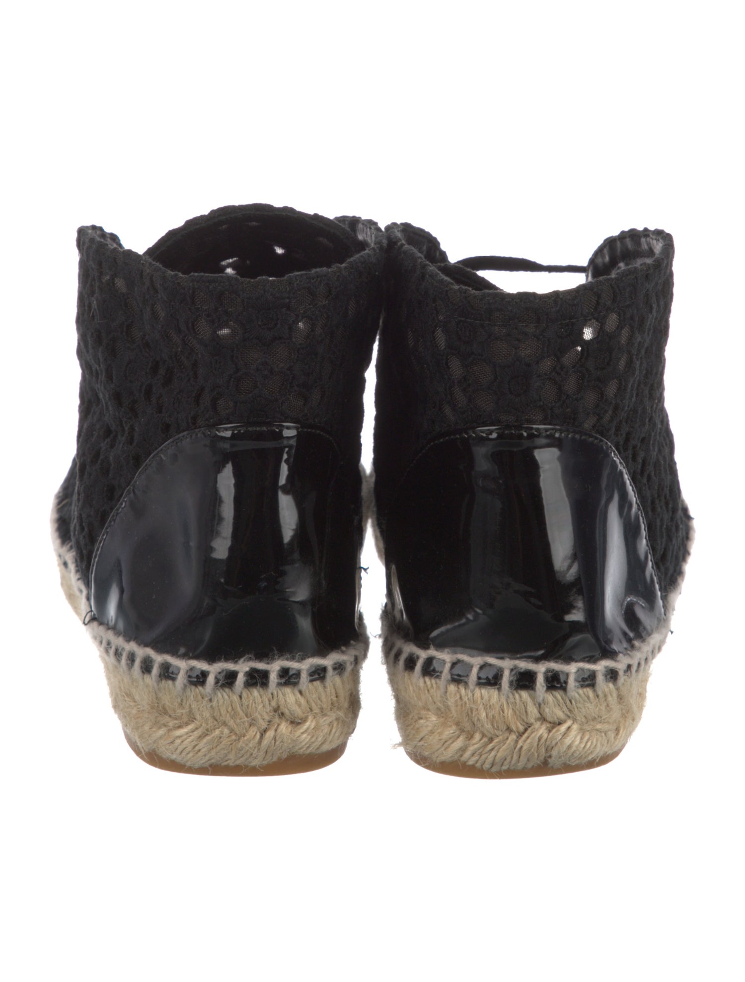 Chanel Interlocking CC Logo Lace Espadrilles